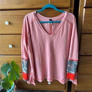 NWOT We the Free Lovin Leopard Thermal Long Sleeve Shirt Tunic Top Size XS